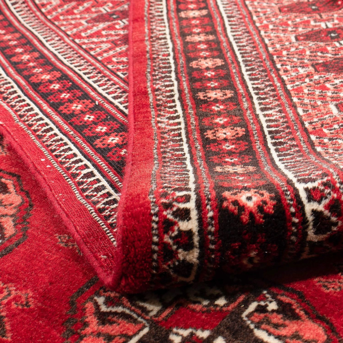 Alfombra Turkaman - 368 x 248 cm - rojo oscuro