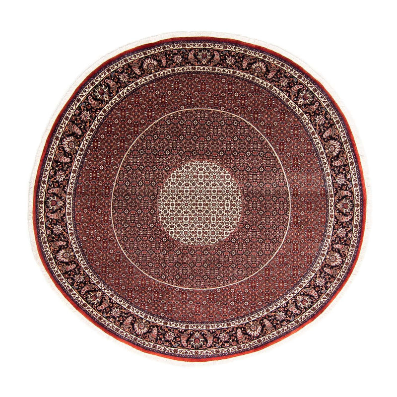 Alfombra persa - Bidjar redondo  - 247 x 247 cm - rojo oscuro