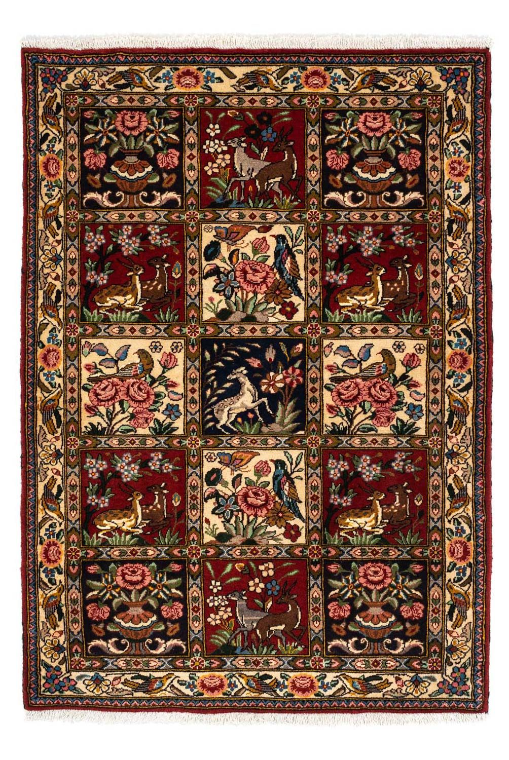Alfombra persa - Nómada - 148 x 103 cm - rojo oscuro