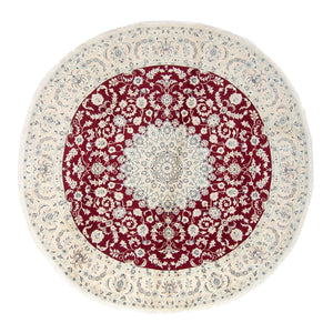 Alfombra persa - Nain redondo  - 300 x 300 cm - rojo oscuro