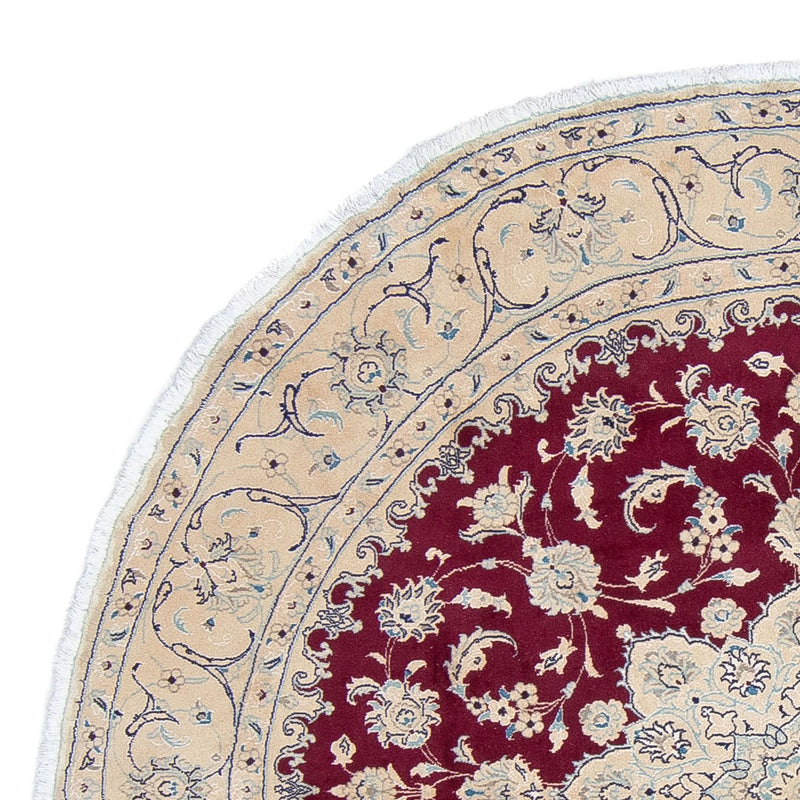 Alfombra persa - Nain redondo  - 246 x 246 cm - rojo oscuro