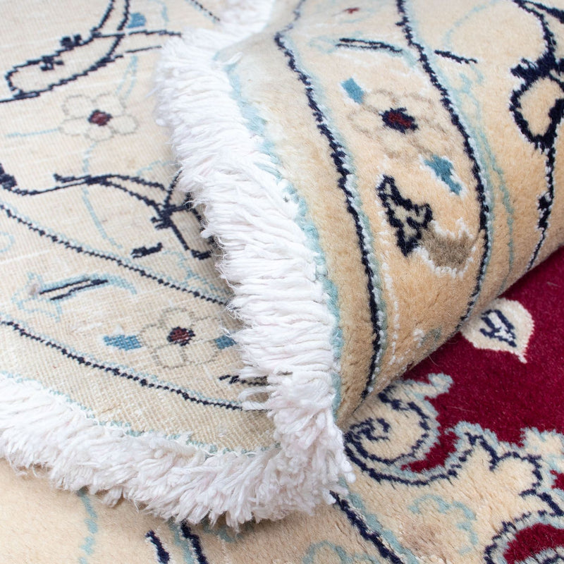 Alfombra persa - Nain redondo  - 246 x 246 cm - rojo oscuro