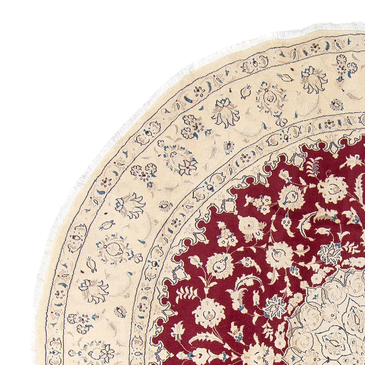 Alfombra persa - Nain redondo  - 280 x 280 cm - rojo oscuro