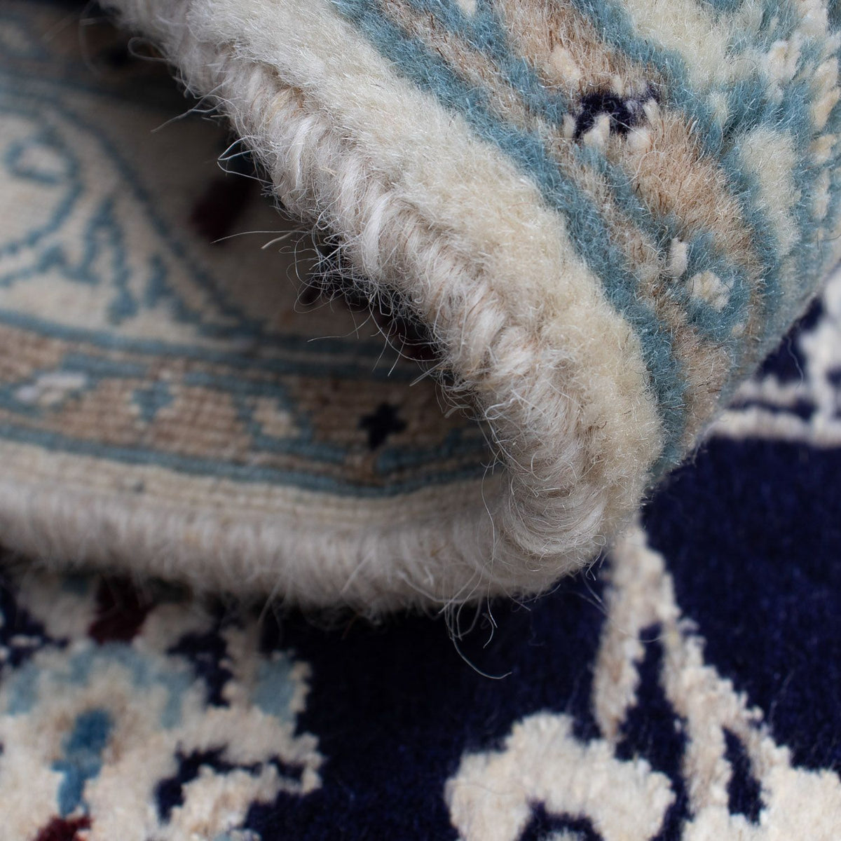 Alfombra persa - Nain - 85 x 55 cm - azul oscuro