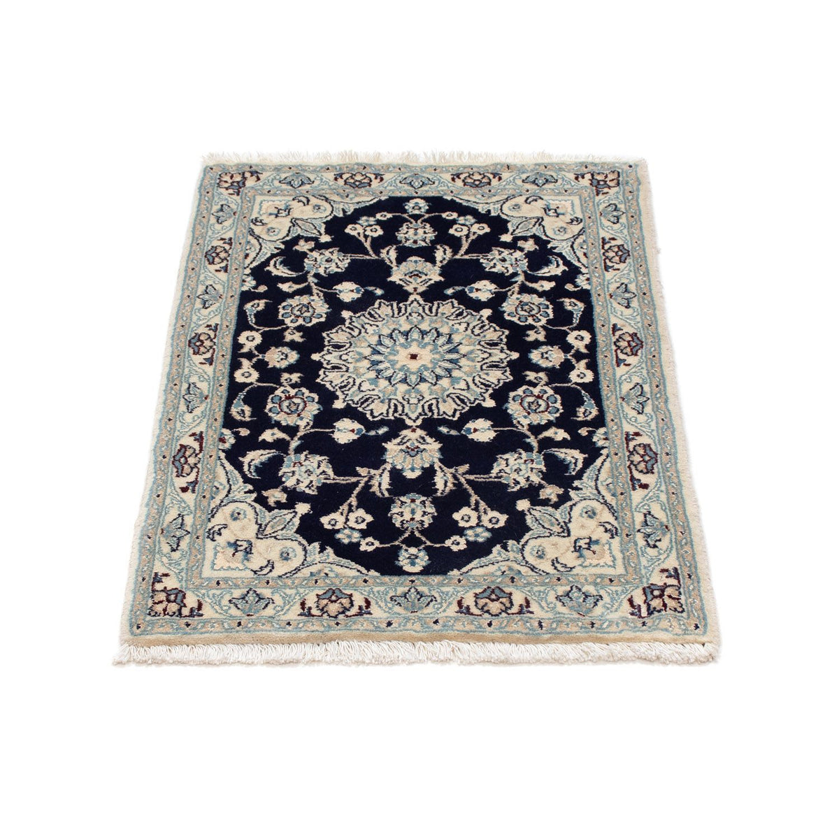 Alfombra persa - Nain - 85 x 55 cm - azul oscuro