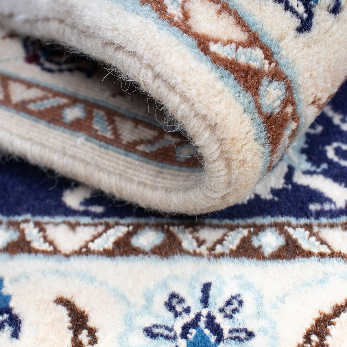 Alfombra Persa - Nain - Real - 85 x 55 cm - azul oscuro