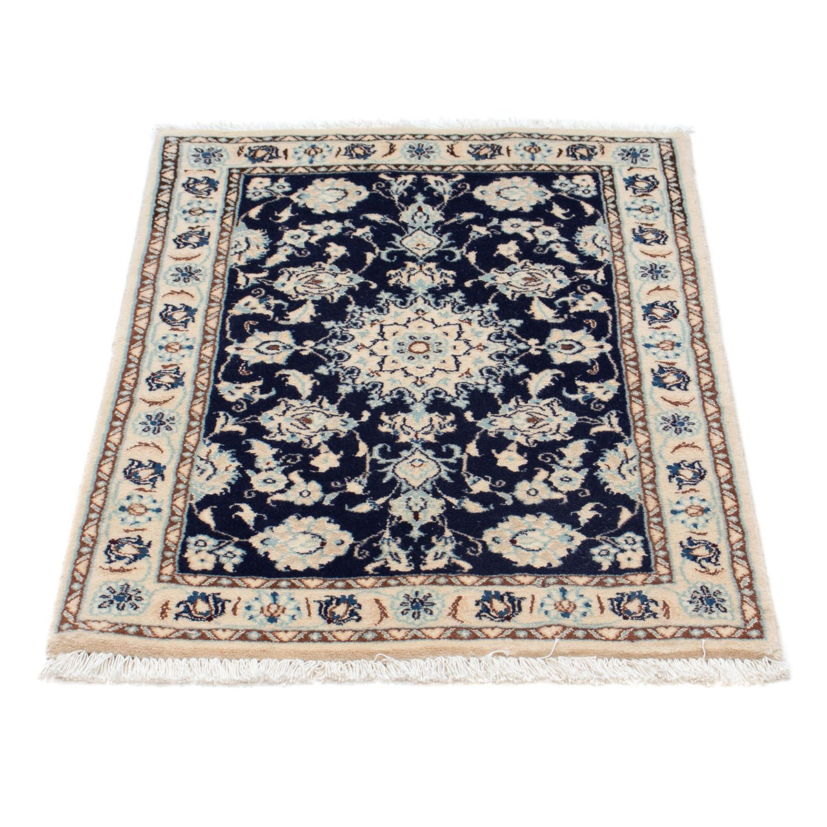 Alfombra Persa - Nain - Real - 85 x 55 cm - azul oscuro
