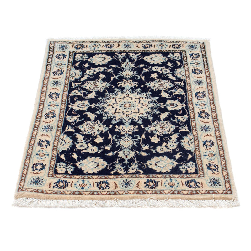 Alfombra Persa - Nain - Real - 85 x 55 cm - azul oscuro