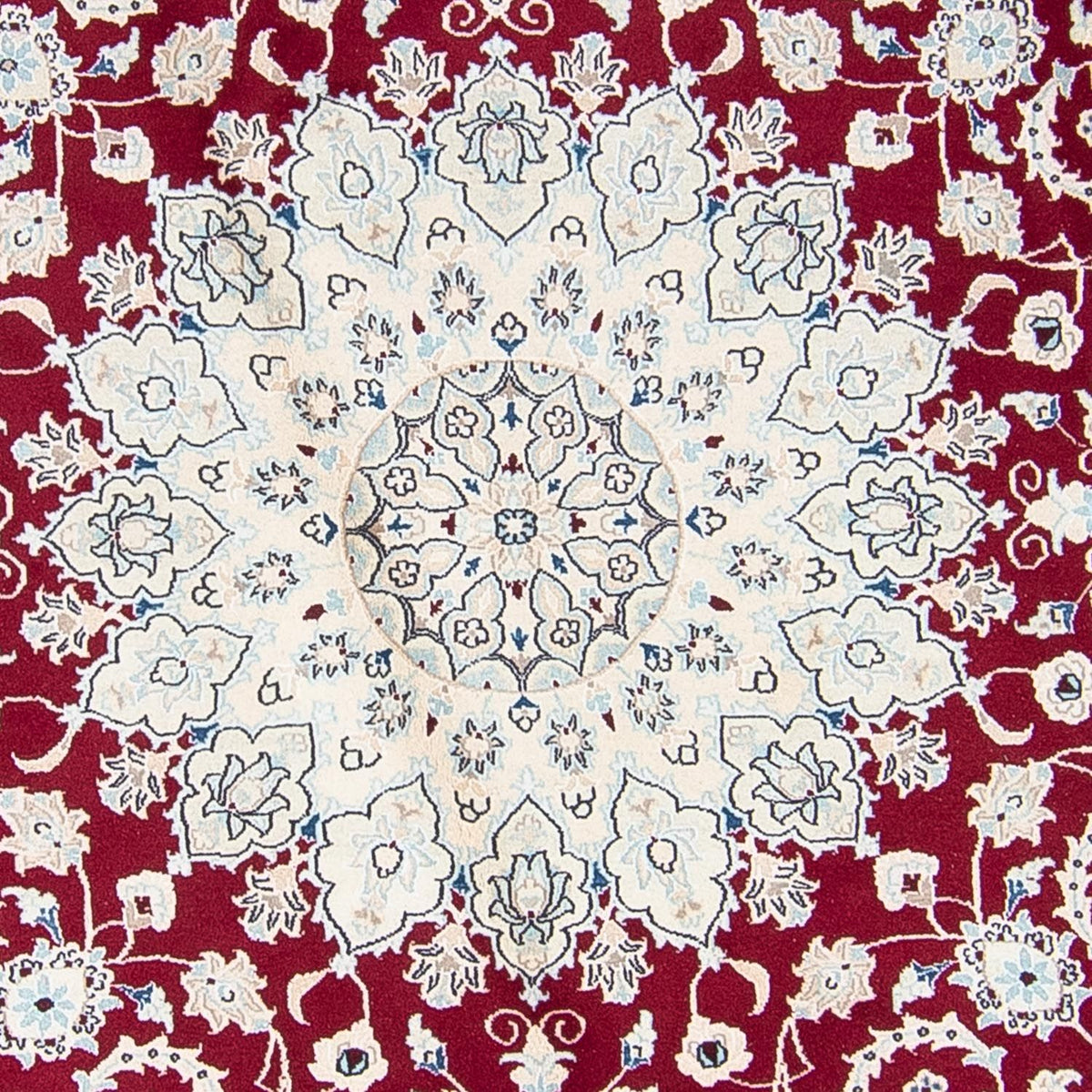 Alfombra persa - Nain redondo - 295 x 295 cm - rojo oscuro