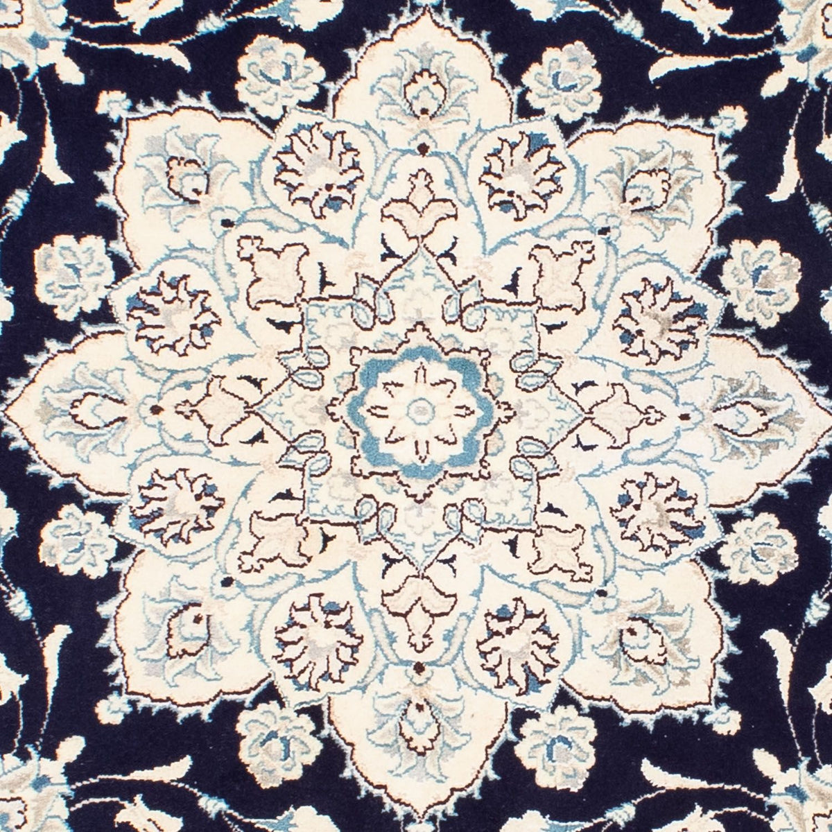 Alfombra persa - Nain redondo  - 243 x 243 cm - azul oscuro