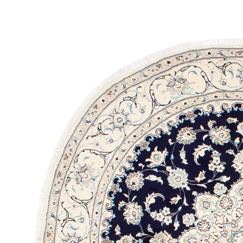 Alfombra persa - Nain redondo  - 243 x 243 cm - azul oscuro