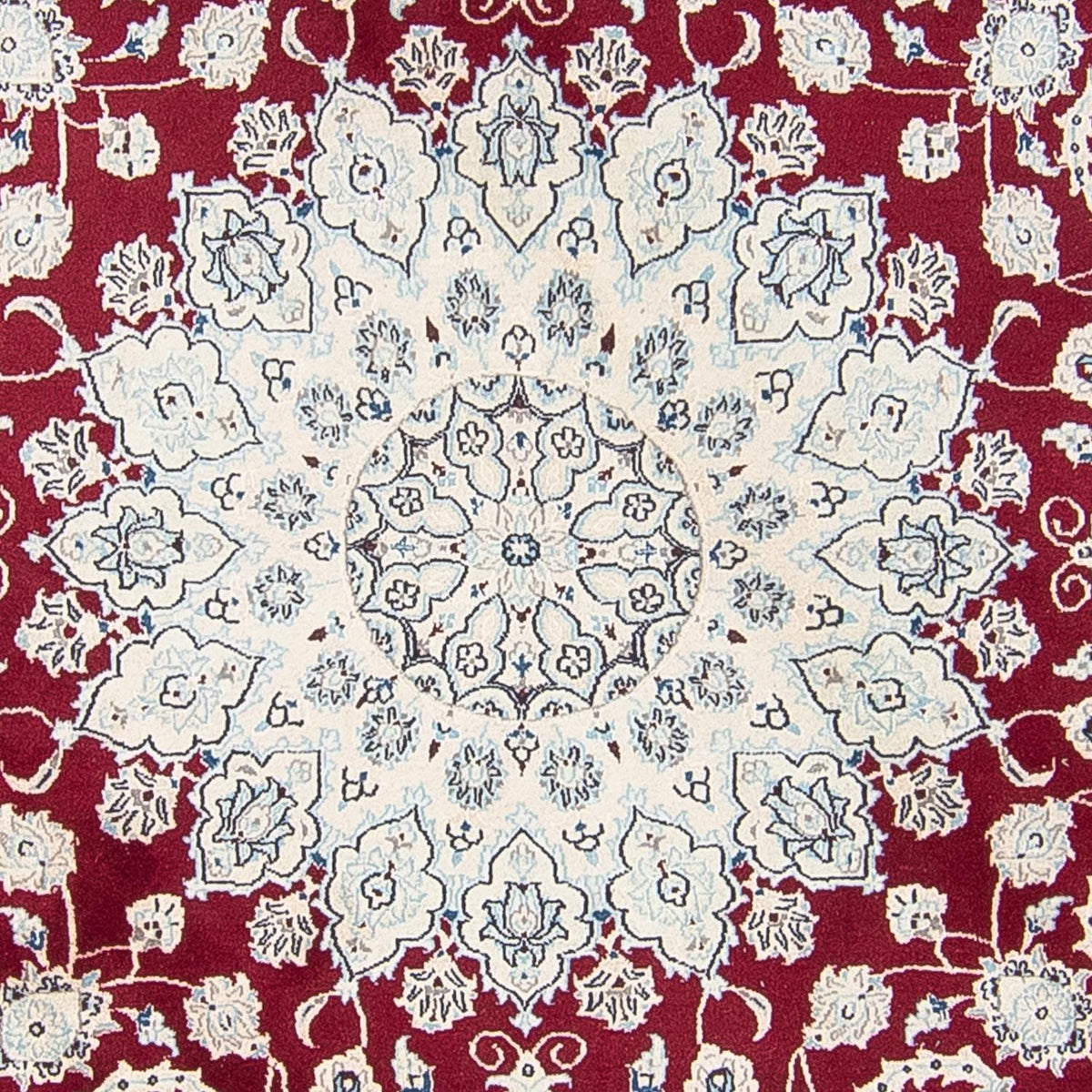 Alfombra persa - Nain redondo  - 295 x 295 cm - rojo oscuro