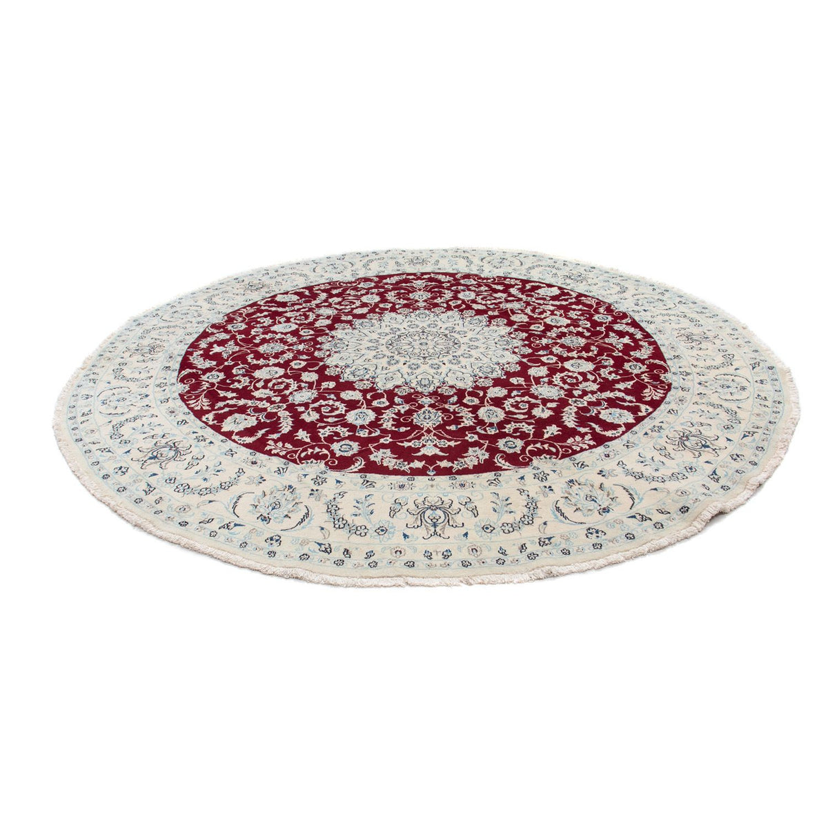Alfombra persa - Nain redondo  - 295 x 295 cm - rojo oscuro