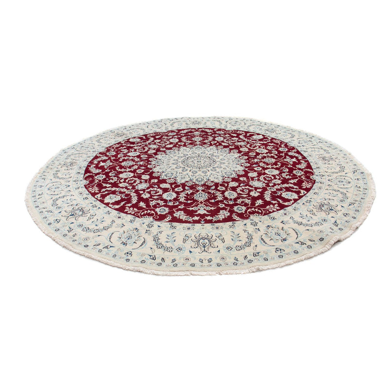 Alfombra persa - Nain redondo  - 295 x 295 cm - rojo oscuro
