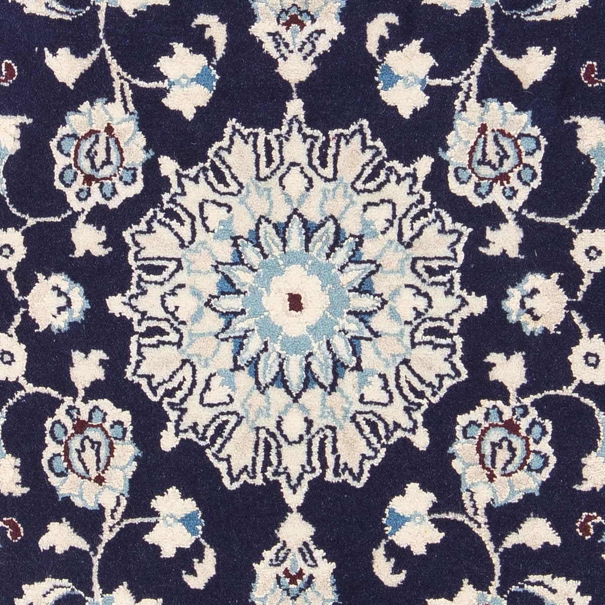 Alfombra Persa - Nain - Real - 87 x 60 cm - azul oscuro
