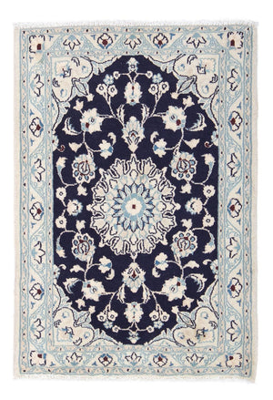 Alfombra Persa - Nain - Real - 86 x 57 cm - azul oscuro