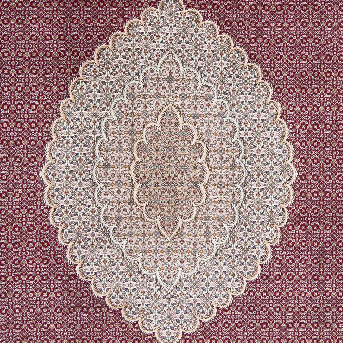 Alfombra persa - Tabriz - 303 x 204 cm - rojo oscuro