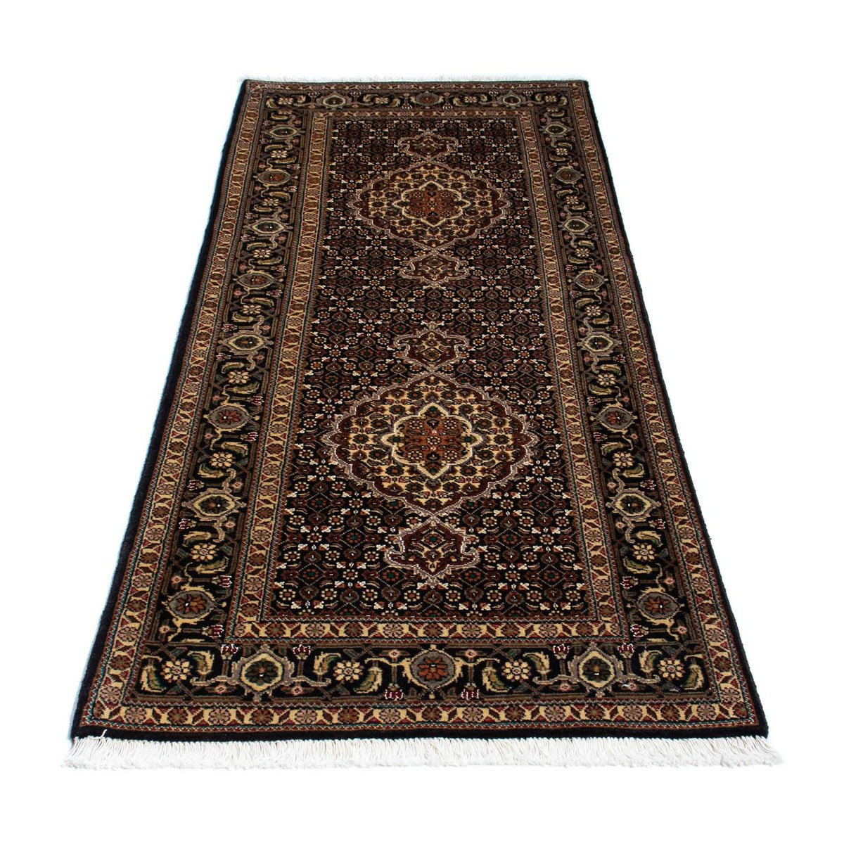 Alfombra de pasillo Alfombra persa - Tabriz - 201 x 77 cm - azul oscuro