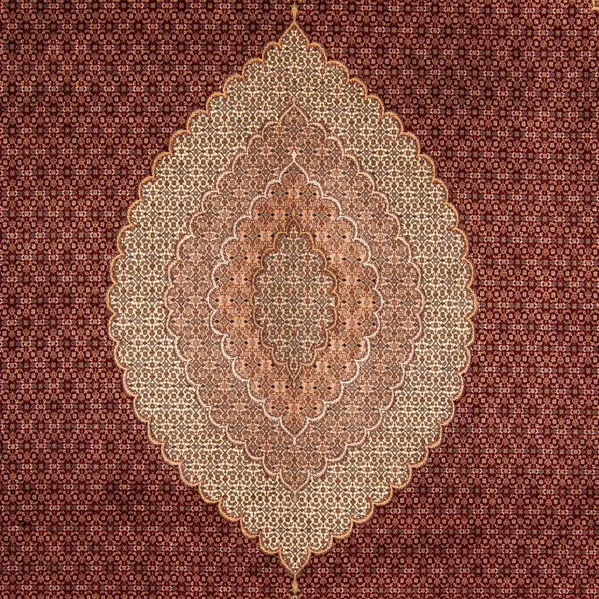 Alfombra persa - Tabriz - 400 x 298 cm - rojo oscuro