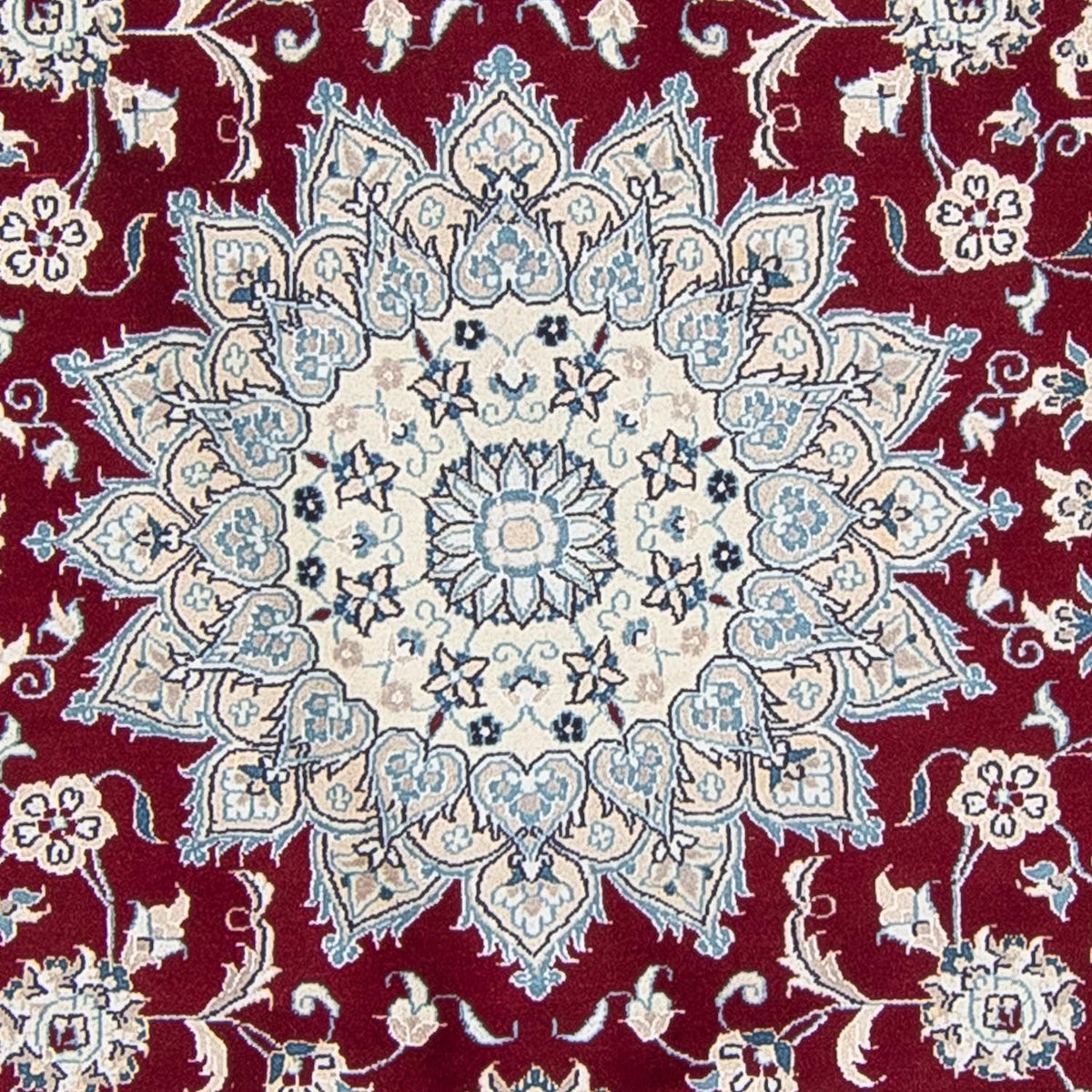 Alfombra persa - Nain redondo  - 250 x 250 cm - rojo oscuro