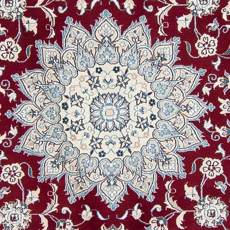 Alfombra persa - Nain redondo  - 250 x 250 cm - rojo oscuro