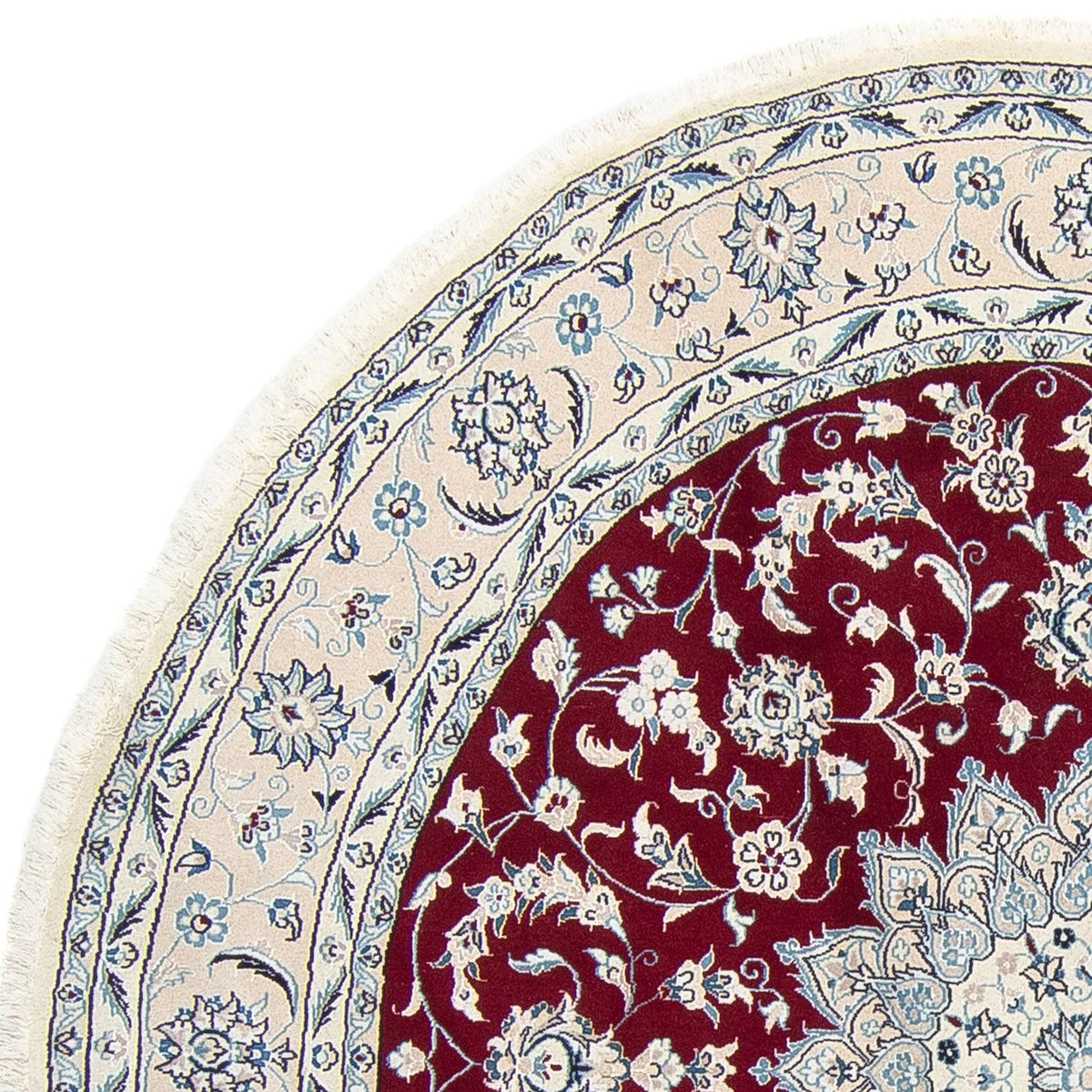 Alfombra persa - Nain redondo  - 250 x 250 cm - rojo oscuro