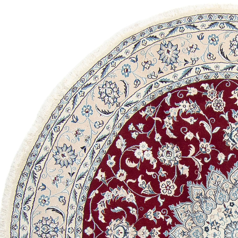 Alfombra persa - Nain redondo  - 250 x 250 cm - rojo oscuro