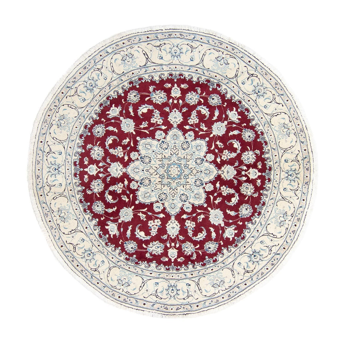 Alfombra persa - Nain redondo  - 245 x 245 cm - rojo oscuro