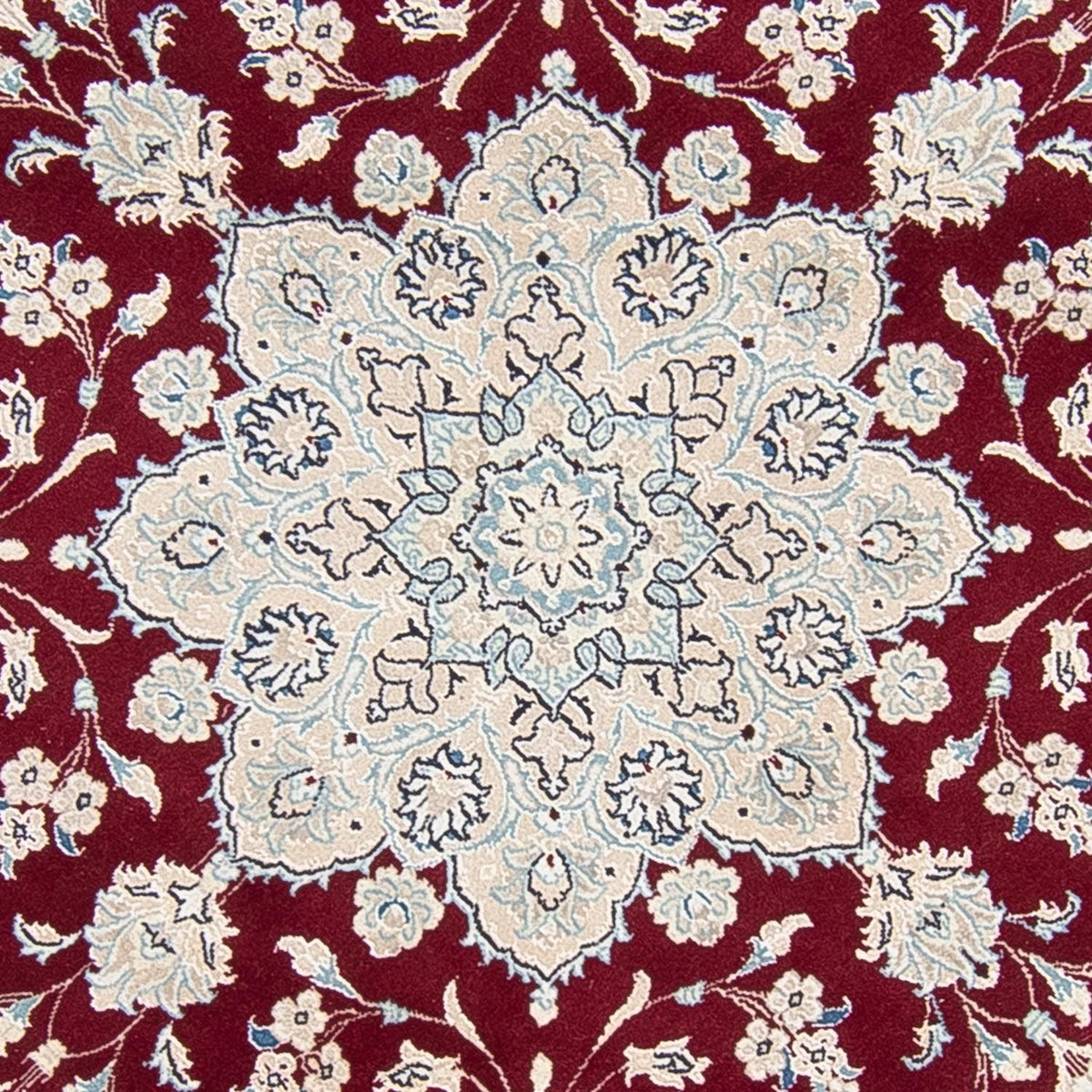 Alfombra persa - Nain redondo  - 250 x 250 cm - rojo oscuro