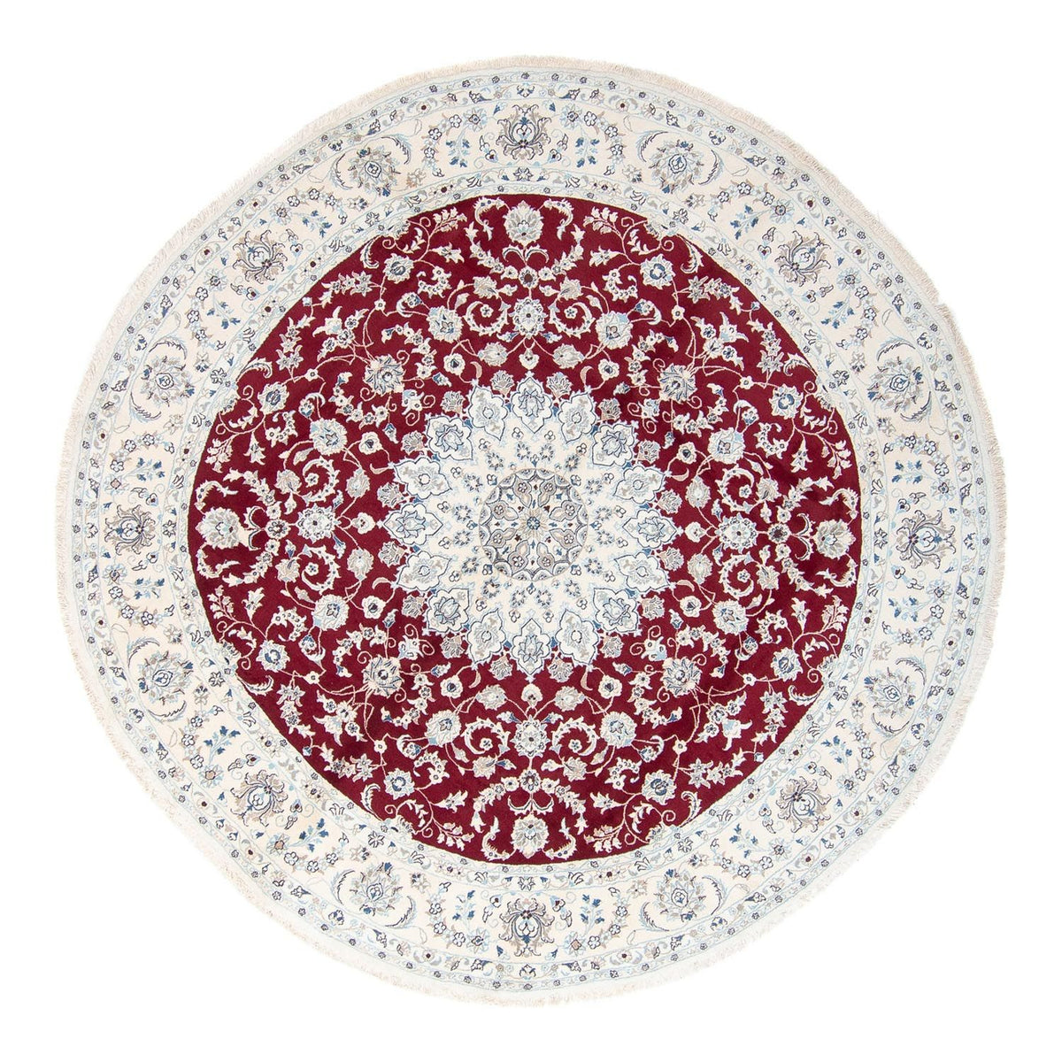 Alfombra persa - Nain redondo  - 300 x 300 cm - rojo oscuro