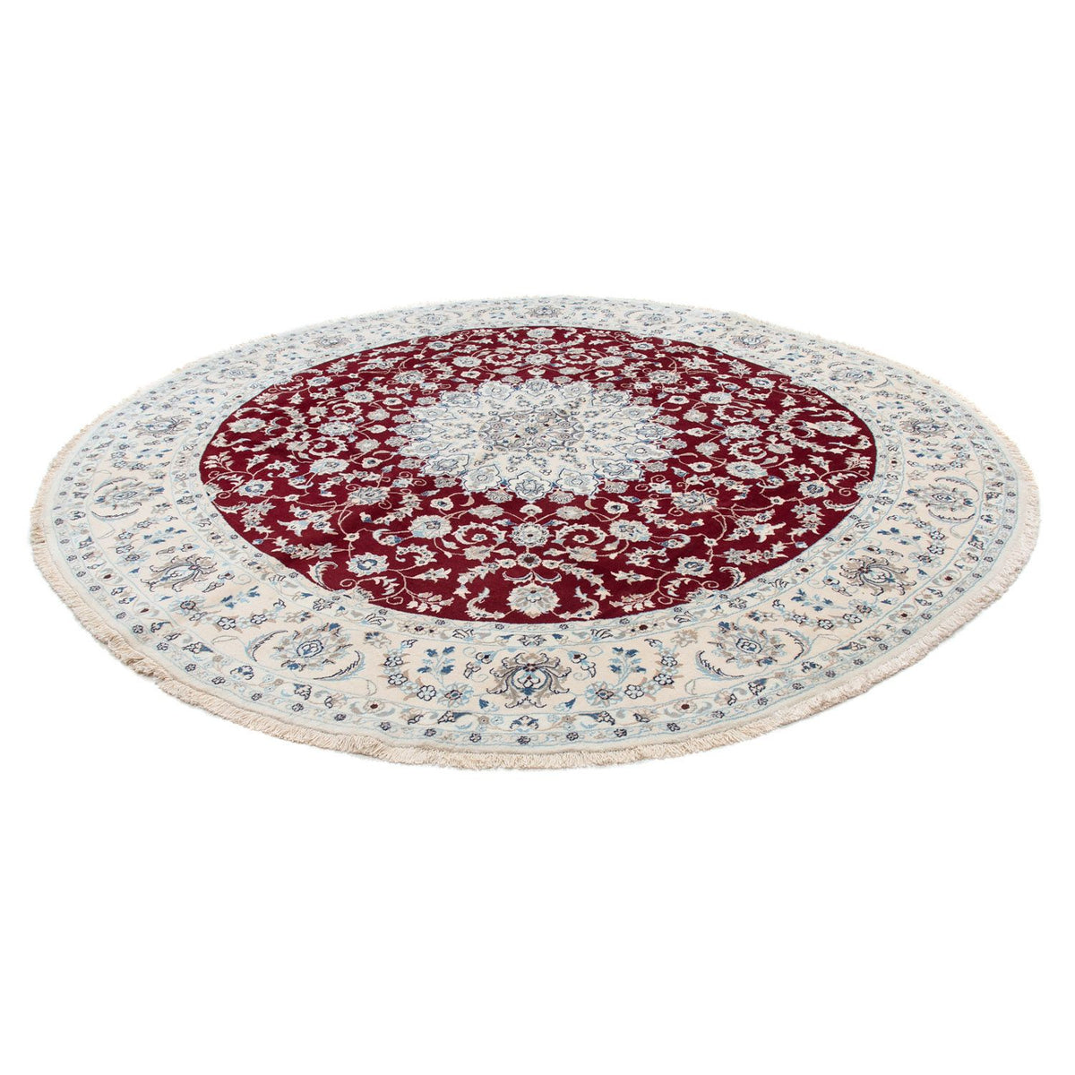 Alfombra persa - Nain redondo  - 300 x 300 cm - rojo oscuro