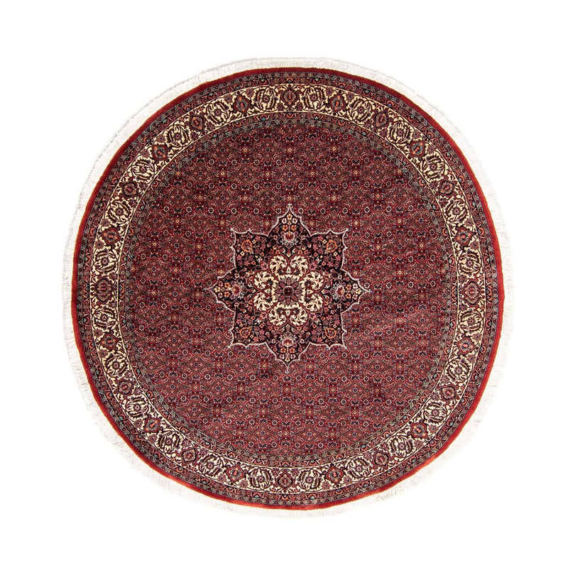 Alfombra persa - Bidjar redondo  - 205 x 205 cm - rojo oscuro