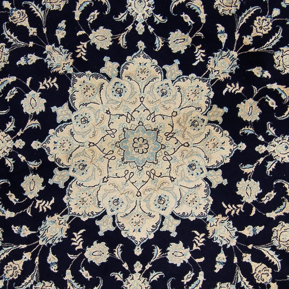 Alfombra persa - Nain redondo - 300 x 300 cm - azul oscuro