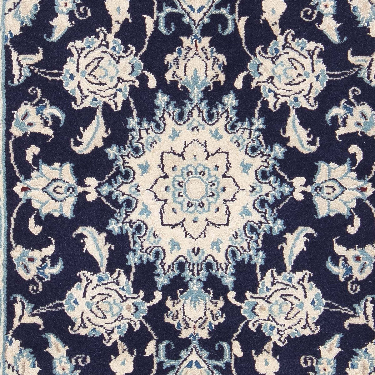 Alfombra Persa - Nain - Real - 90 x 60 cm - azul oscuro