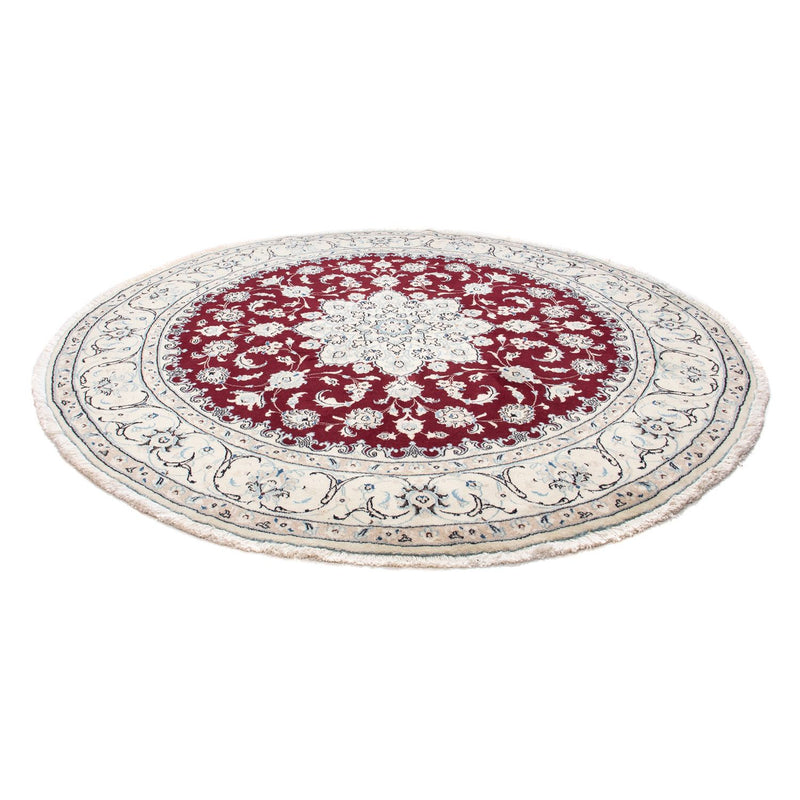 Alfombra Persa - Nain - Real redondo  - 240 x 240 cm - rojo oscuro