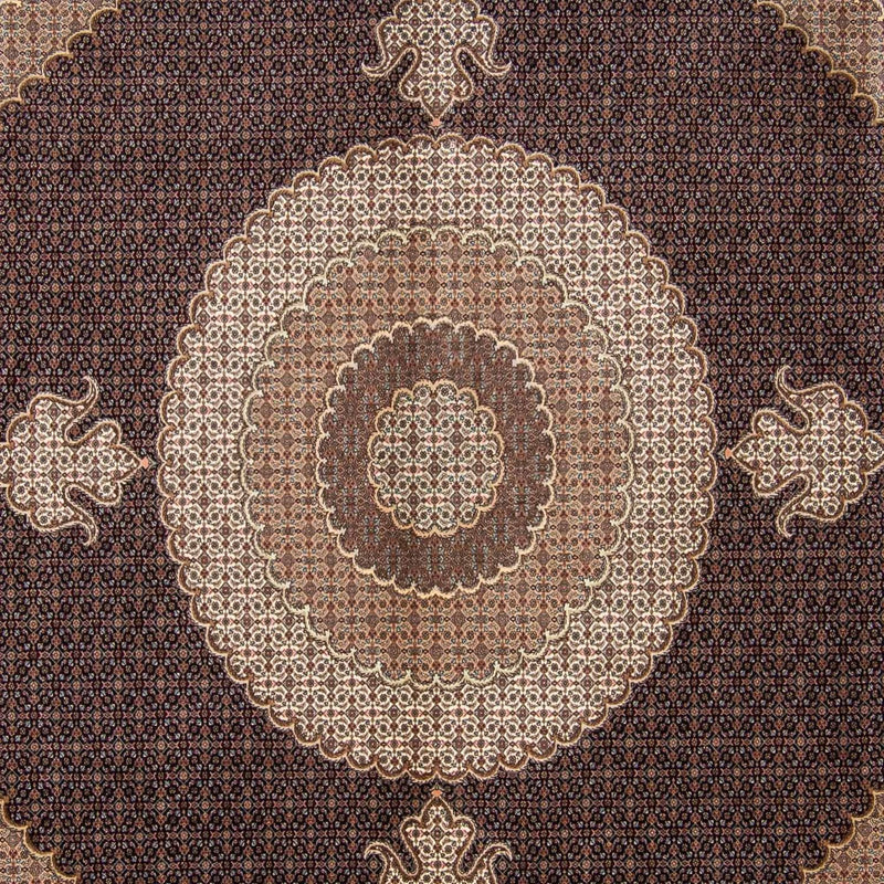 Alfombra persa - Tabriz cuadrado  - 310 x 302 cm - marrón oscuro