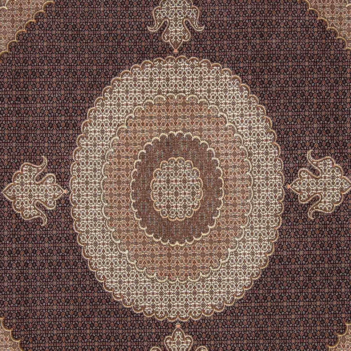 Alfombra persa - Tabriz cuadrado - 310 x 302 cm - marrón oscuro