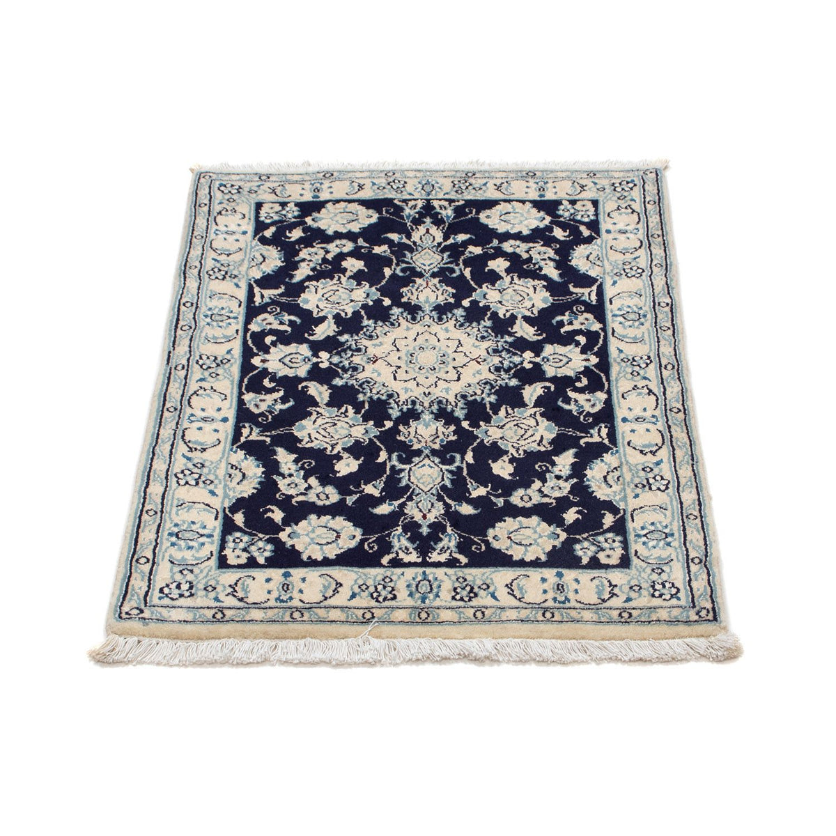 Alfombra Persa - Nain - Real - 84 x 57 cm - azul oscuro