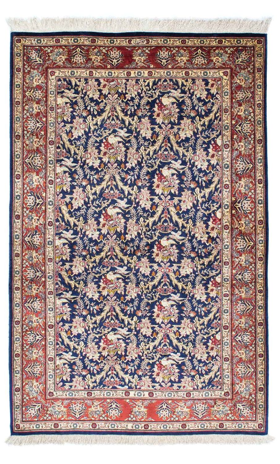 Alfombra persa - Ghom - 154 x 98 cm - azul oscuro