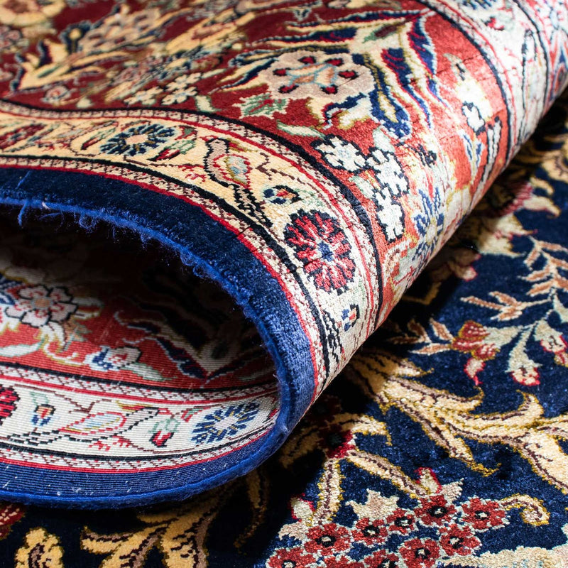 Alfombra persa - Ghom - 154 x 98 cm - azul oscuro