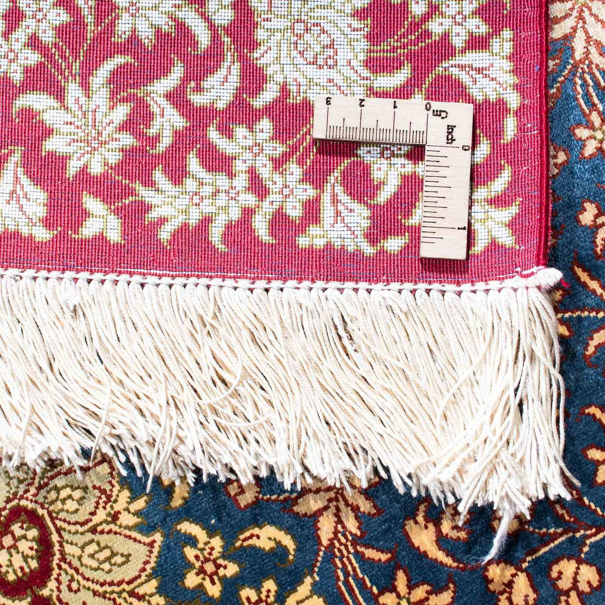 Alfombra persa - Ghom - 123 x 78 cm - azul claro