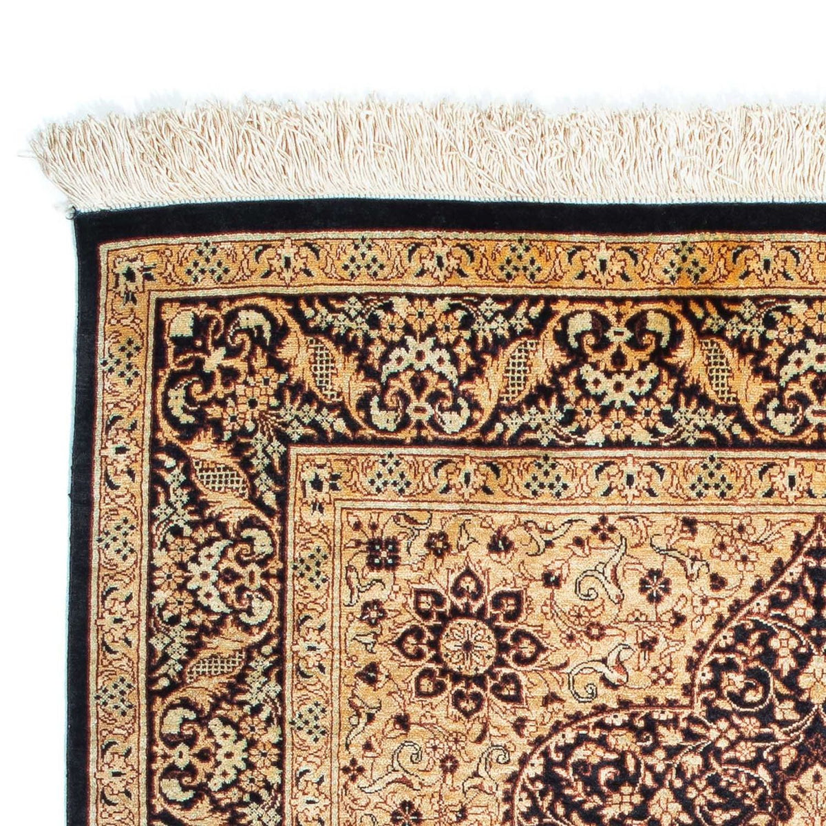 Alfombra persa - Ghom - 120 x 76 cm - marrón claro