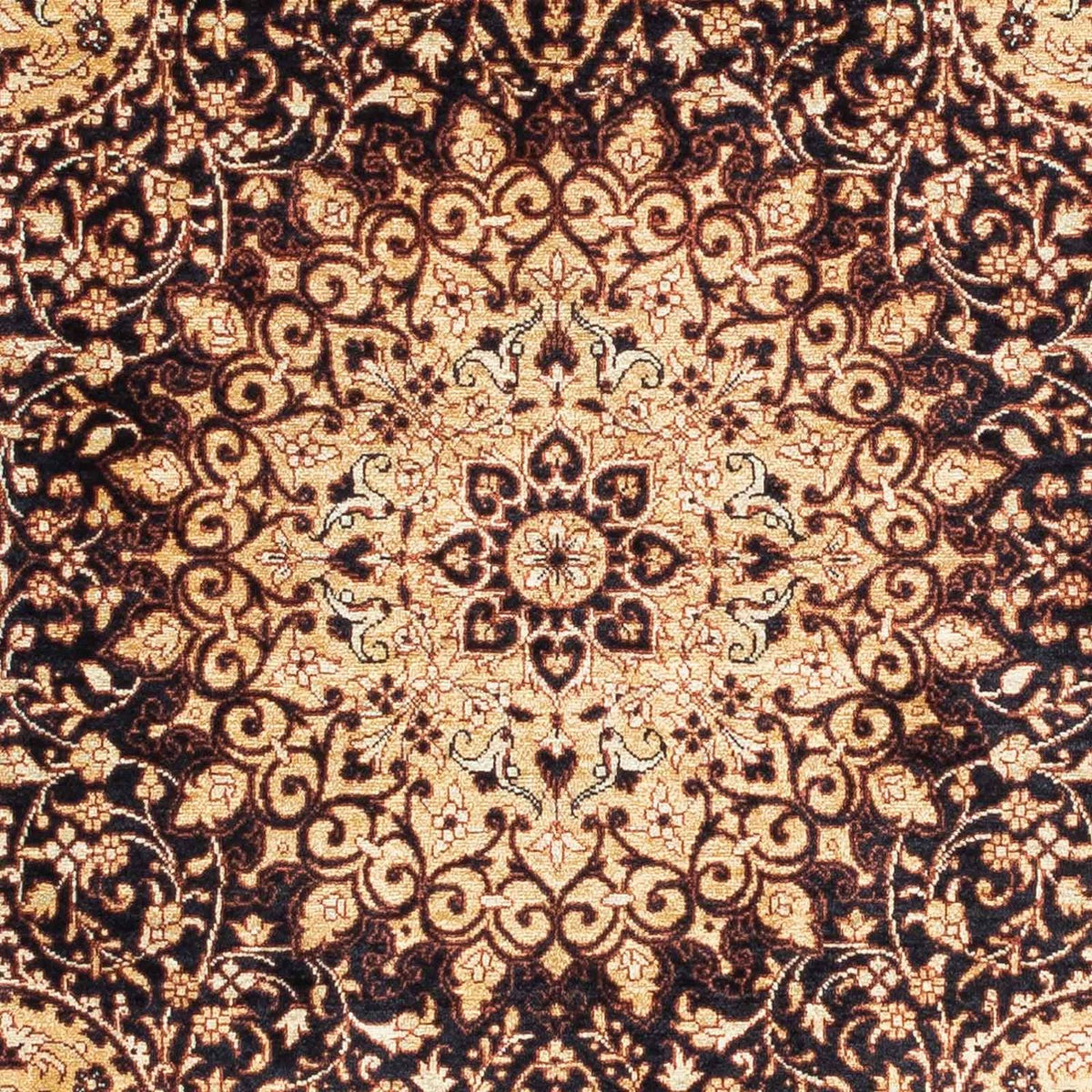 Alfombra persa - Ghom - 118 x 78 cm - marrón claro