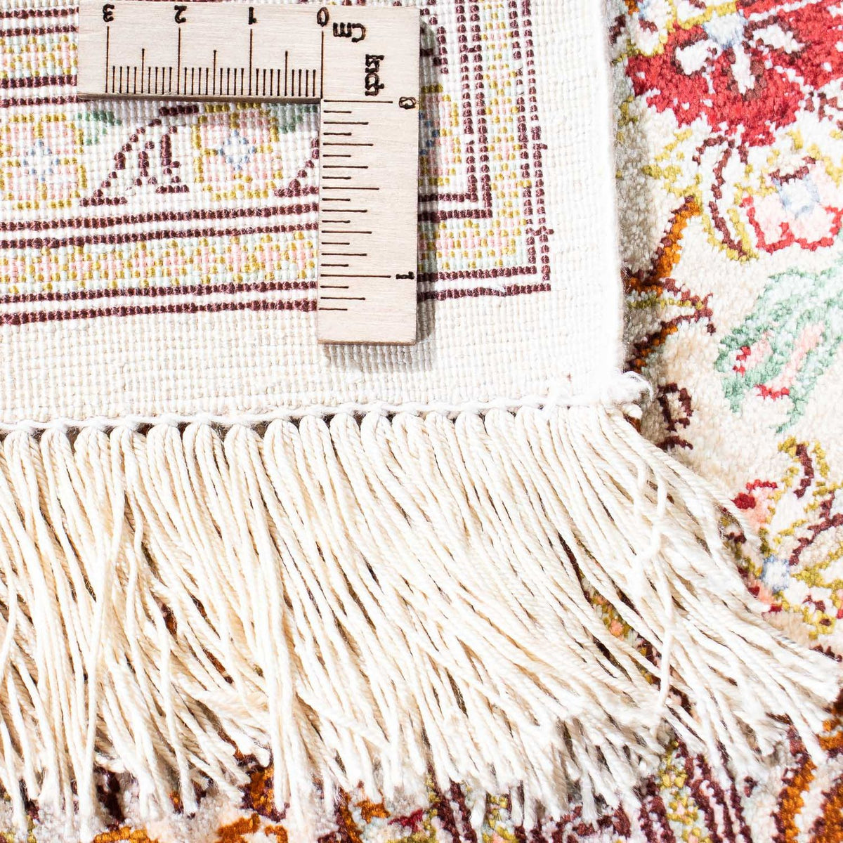 Alfombra persa - Ghom - 117 x 81 cm - beige