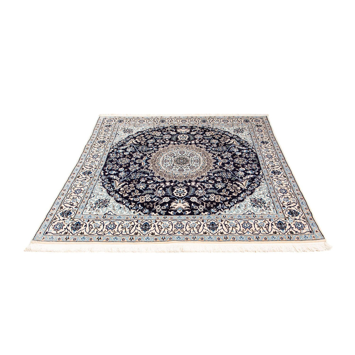 Alfombra Persa - Nain - Real cuadrado - 153 x 146 cm - rojo oscuro