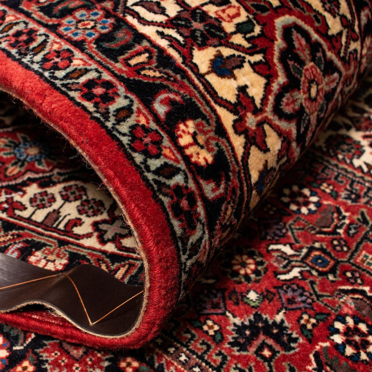 Alfombra persa - Bidjar - 248 x 200 cm - rojo oscuro