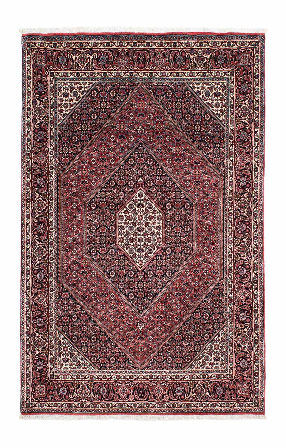 Alfombra persa - Bidjar - 210 x 132 cm - rojo claro