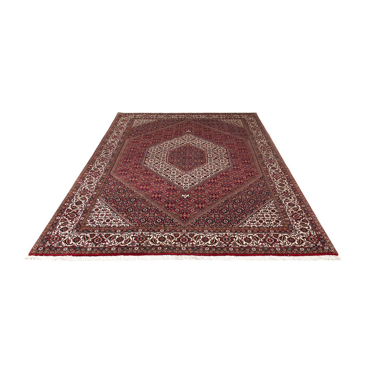Alfombra persa - Bidjar - 246 x 171 cm - rojo oscuro