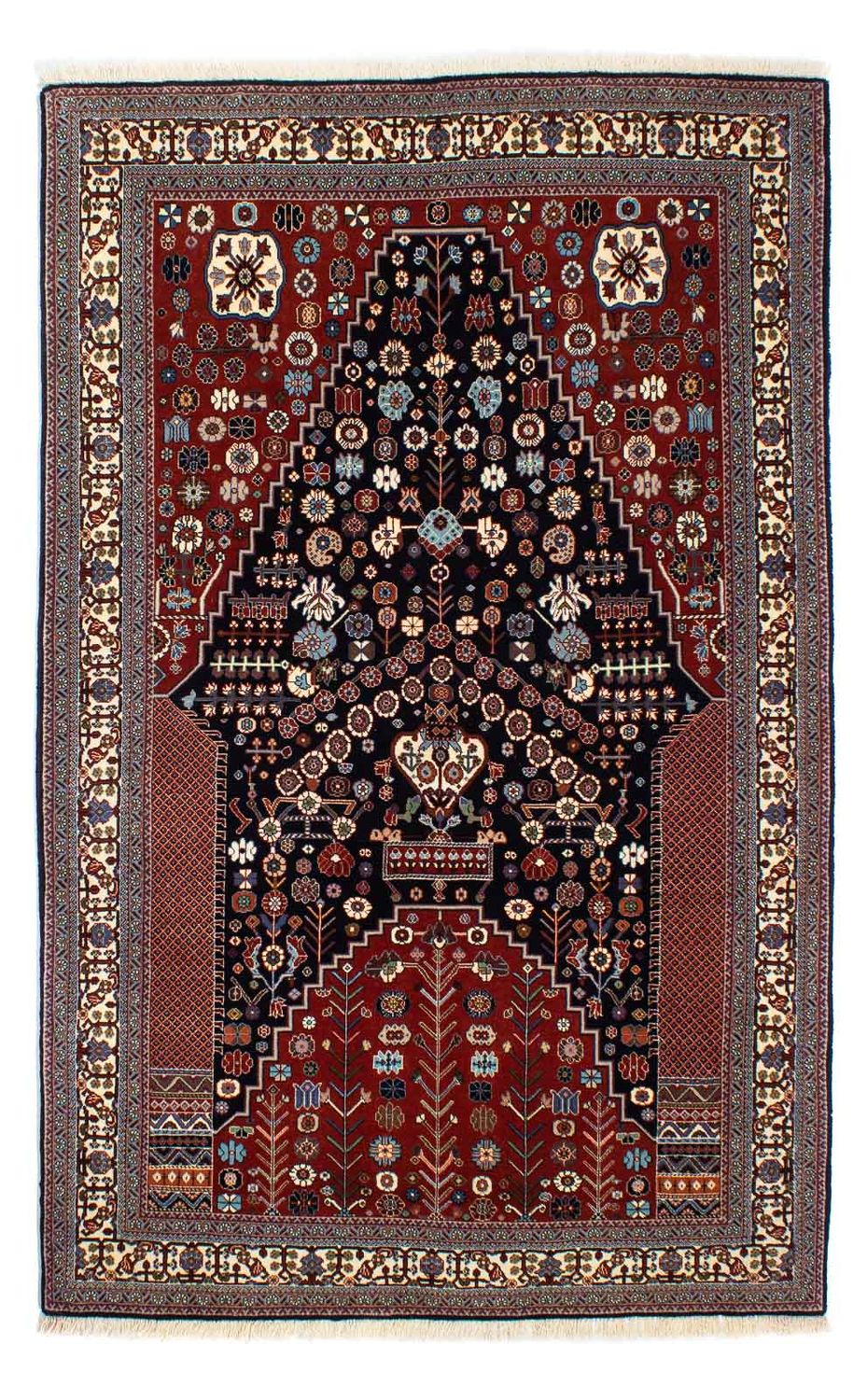 Alfombra Gabbeh - Persa Kashkuli - 224 x 138 cm - azul oscuro