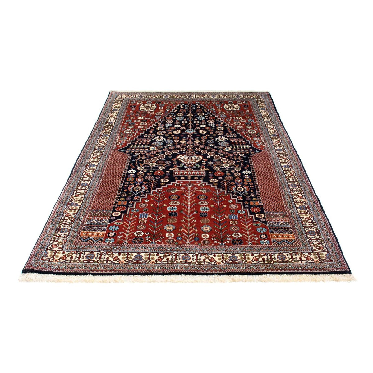 Alfombra Gabbeh - Persa Kashkuli - 224 x 138 cm - azul oscuro